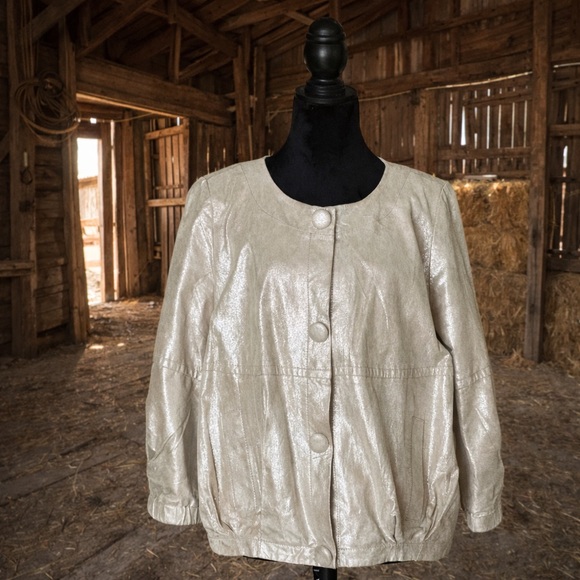 Karen Karen Gold Metallic Women’s Jacket XL - Picture 2 of 8